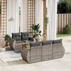 vidaXL Salon de jardin 6 pcs avec coussins gris r&eacute;sine tress&eacute;e