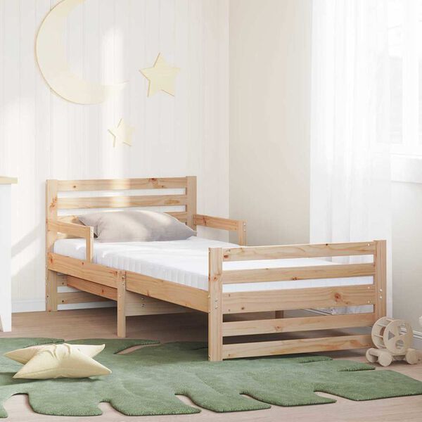 vidaXL Cadre de lit avec matelas Marron 80 x 200 cm Bois de pin massif