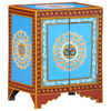 vidaXL Table de chevet peinte &agrave; la main 40x30x50 cm Bois de manguier