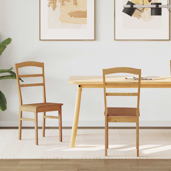 vidaXL Chaise de salle &agrave; manger 2 pcs Naturel