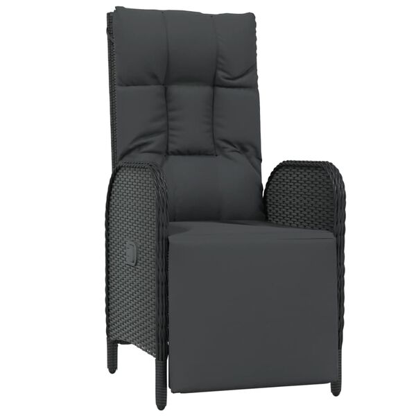 vidaXL Ensemble &agrave; manger de jardin 9pcs coussins noir r&eacute;sine tress&eacute;e