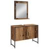 vidaXL Ensemble de mobilier de salle de bain avec &eacute;tag&egrave;re 3 pcs Marron