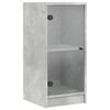 vidaXL Armoire lat&eacute;rale avec portes en verre gris b&eacute;ton 35x37x75,5 cm