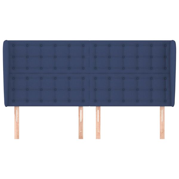 vidaXL T&ecirc;te de lit avec oreilles Bleu 183x23x118/128 cm Tissu