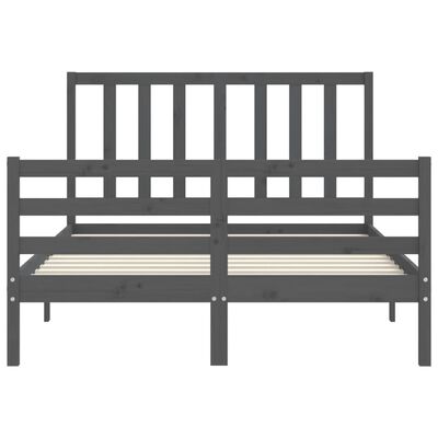 vidaXL Cadre de lit sans matelas gris bois de pin massif