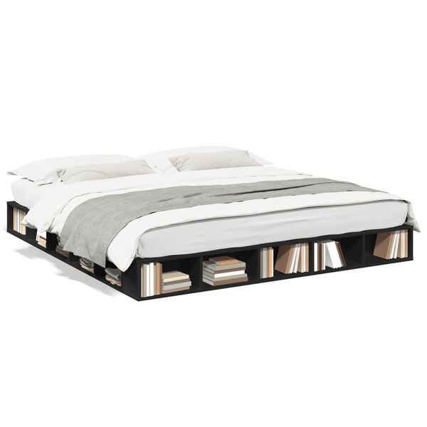 vidaXL Cadre de lit sans matelas noir 180x200 cm