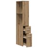 vidaXL Armoire de salle de bain &eacute;troite avec roulettes ch&ecirc;ne artisanal