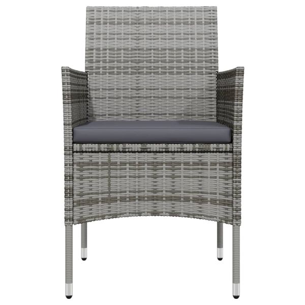 vidaXL Ensemble &agrave; manger de jardin coussins 7pcs Gris et noir