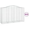 vidaXL Paniers &agrave; gabions arqu&eacute;s 25 pcs 200x50x120/140 cm Fer galvanis&eacute;