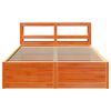 vidaXL Cadre de lit et t&ecirc;te de lit cire marron 135x190 cm bois de pin