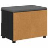 vidaXL Banc d'entr&eacute;e avec coussin Ch&ecirc;ne noir 60 x 38 x 46 cm