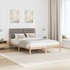 vidaXL Cadre de lit avec t&ecirc;te de lit Taupe 140 x 190 cm Pin massif