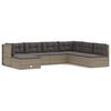 vidaXL Salon de jardin 7 pcs avec coussins Gris R&eacute;sine tress&eacute;e