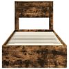 vidaXL Cadre de lit Ch&ecirc;ne fum&eacute; 90 x 190 cm Bois d'ing&eacute;nierie