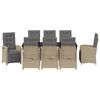 vidaXL Ensemble de salle &agrave; manger pour jardin 9 pcs Beige polyrotin
