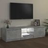 vidaXL Meuble TV avec lumières LED gris béton 140x40x36 cm