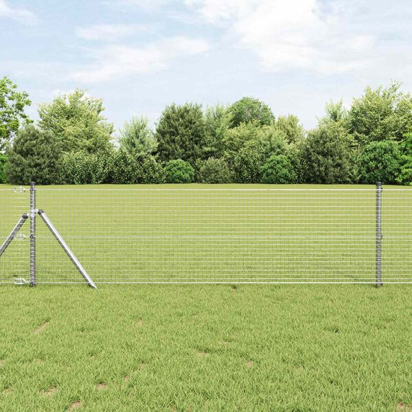 vidaXL Cl&ocirc;ture en fil soud&eacute; Argent 0,6 x 100 m