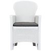 vidaXL Chaise de jardin lot de 2 coussin Blanc Plastique Aspect rotin