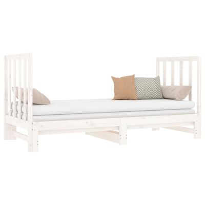 vidaXL Lit coulissant sans matelas blanc 2x(90x190) cm