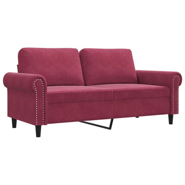 vidaXL Canap&eacute; &agrave; 2 places Rouge bordeaux 140 cm Velours