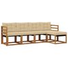 vidaXL Ensemble de canap&eacute;s d'ext&eacute;rieur 5 pc Naturel et Beige