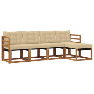 vidaXL Ensemble de canap&eacute;s d'ext&eacute;rieur 5 pc Naturel et Beige