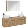 vidaXL Ensemble d'armoire de salle de bain 4 pcs Ch&ecirc;ne artisanal