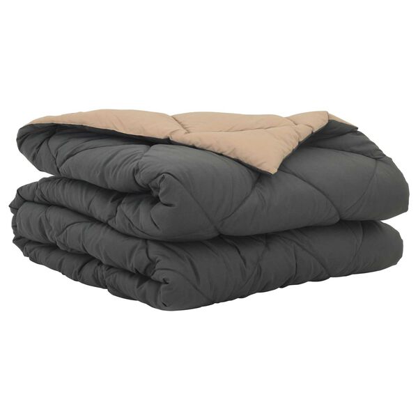 vidaXL Duvet d'&eacute;t&eacute; simple Anthracite et Taupe 220 x 135 cm Microfibre