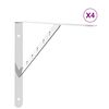 vidaXL Supports d'&eacute;tag&egrave;res 4 pcs 40x2,5x25 cm argent&eacute; acier inoxydable