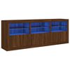 vidaXL Buffet avec lumi&egrave;res LED ch&ecirc;ne marron 181,5x37x67 cm