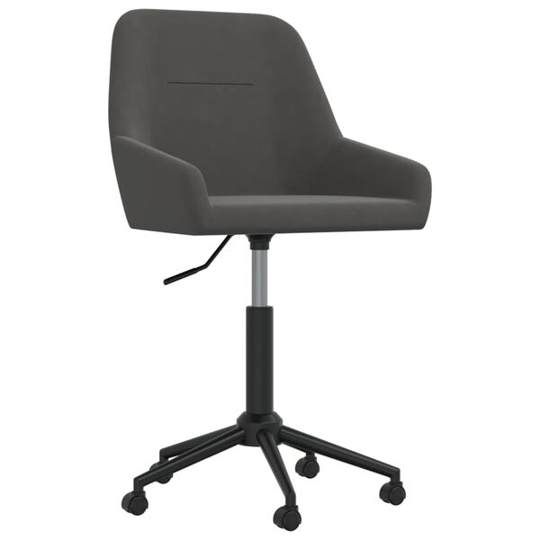 vidaXL Chaise pivotante de bureau Gris fonc&eacute; Velours