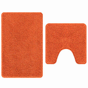 vidaXL Ensemble de tapis de bain antid&eacute;rapants 2 pc Orange 50 x 50 cm