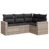 vidaXL Salon de jardin 4 pcs avec coussins gris clair r&eacute;sine tress&eacute;e