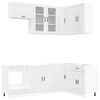 vidaXL Unit&eacute; de cuisine PORTO 8 pc Blanc brillant Bois d'ing&eacute;nierie