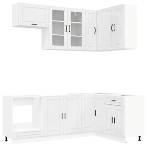 vidaXL Unit&eacute; de cuisine PORTO 8 pc Blanc brillant Bois d'ing&eacute;nierie