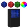 vidaXL Buffet LED Noir 60 x 37 x 100 cm Bois d'ing&eacute;nierie