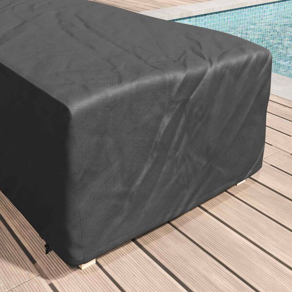 vidaXL Housse de Transat Uni Noir 74 x 210 x 40 cm tissu