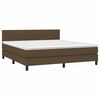 vidaXL Sommier &agrave; lattes de lit matelas et LED Marron fonc&eacute; 160x200 cm