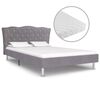 vidaXL Lit avec matelas Gris clair Tissu 140x200 cm