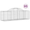vidaXL Paniers &agrave; gabions arqu&eacute;s 5 pcs 200x50x60/80 cm Fer galvanis&eacute;