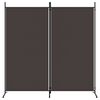 vidaXL Cloison de séparation 2 panneaux Marron 175x180 cm Tissu