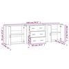 vidaXL Buffets 3 pcs gris b&eacute;ton bois d'ing&eacute;nierie