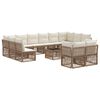 vidaXL Ensemble de canap&eacute; de jardin 13 pc Beige polyrotin