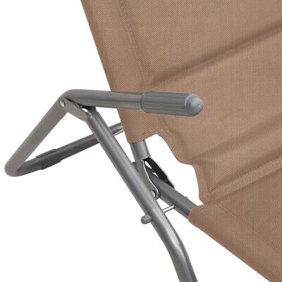 vidaXL Chaises longues pliables lot de 2 taupe textilène et acier