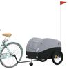 vidaXL Remorque de v&eacute;lo noir et gris 45 kg fer