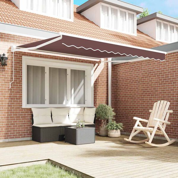 vidaXL Auvent manuel r&eacute;tractable marron 300x250 cm