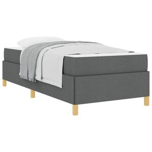 vidaXL Cadre de lit avec matelas Gris fonc&eacute; 90 x 200 cm tissu