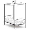 vidaXL Cadre de lit &agrave; baldaquin sans matelas noir m&eacute;tal 100x200 cm