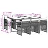 vidaXL Ensemble &agrave; manger de jardin et coussins 7 pcs gris rotin