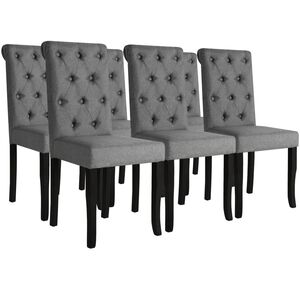 vidaXL Chaises &agrave; manger lot de 6 gris fonc&eacute; tissu